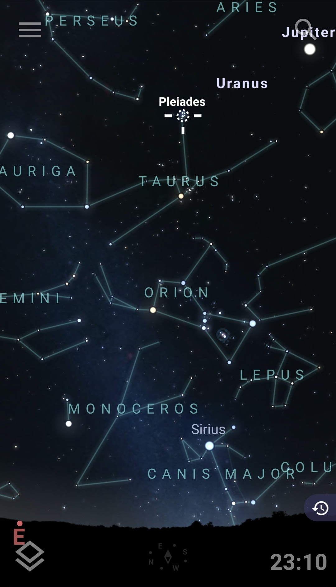 Pleiades in the night sky